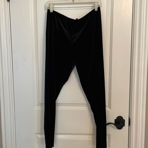 Black velvet leggings